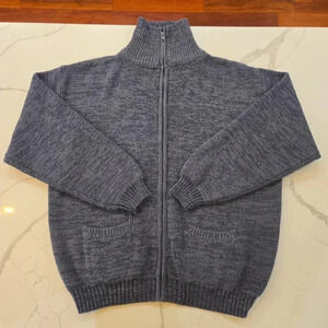 Haband Full Zip Long Sleeve Knit Cardigan Sweater Jacket Gray Size 3XL